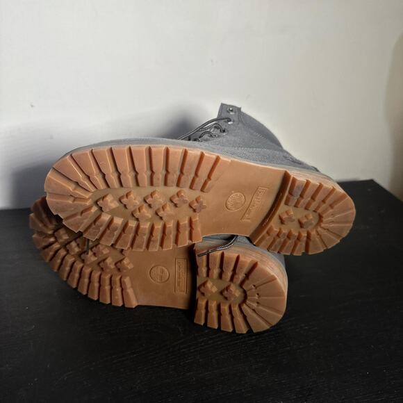 Timberland Boys' Premium Waterproof Boots Lace Up Round Toe Gray Size 6.5 US - Picture 3 of 4